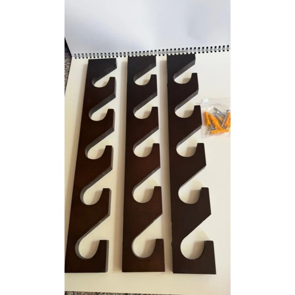 3 Pack Wall Mounted Hat Rack Baseball Cap Holder Organizer Wood 15 Hooks